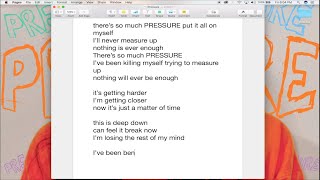 Pressure - Lauren Cimorelli (Lyric Video)