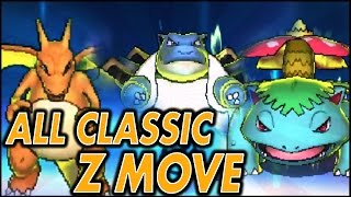 POKEMON SUN and MOON - all classic Z MOVE ANIMATIONS !!