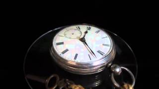 037 COIN SILVER ENGLISH KEY WIND circa 19th Century Pocket Watch