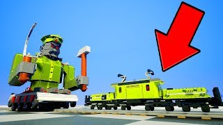 СМОЖЕТ ЛИ ЛЕГО РОБОТ ОСТАНОВИТЬ БЫСТРЫЙ ПОЕЗД!? - BRICK RIGS | ЛЕГО ЭКСПЕРИМЕНТ В BRICK RIGS