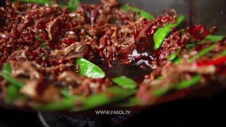 Стир фрай с бараниной и красным рисом