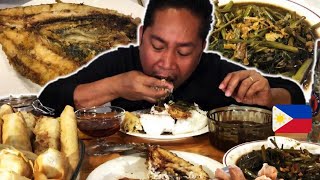 CRISPY DAING NA BANGUS, LUMPIANG "TOGUE",  at ADOBONG KANGKONG!  Pinoy MUKBANG. Filipino Food.