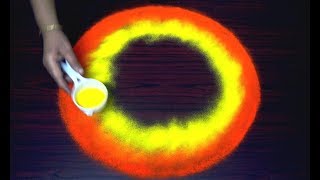 simple and easy rangoli designs using tools || beautiful multicolored kolam designs|ganesh chaturthi