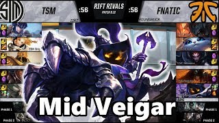 Nemesis Plays Mid Veigar - TSM VS FNC Highlights - 2019 Rift Rivals D3