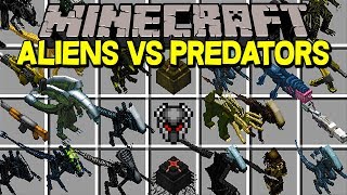 Minecraft ALIENS VS PREDATORS MOD! | FLYING ALIENS, PREDATORS, & MORE! | Modded Mini-Game