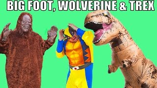 The Workout, Big Foot, TRex, Spiderman, Wolverine IRL Video Compilation