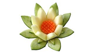 Beautiful Zucchini Lotus Flower - Beginners Lesson 48 By Mutita Art Of Fruit And Vegetable Carving