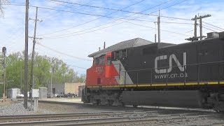 IC 2702 (CN) Leads a Freight, West Chicago, IL, 5/8/17