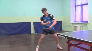 Навесной топ спин слева по нижнему вращению. (2)