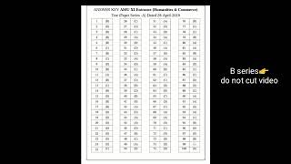 Amu 11th entrance answer key 2019 (commerce)