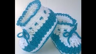 Вязание Пинеток Крючком - видео - 2019 / Knitting Crochet bootees / Stricken Häkeln Schühchen