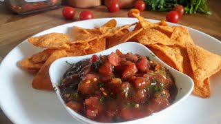 Instant salsa dip / sauce | The Best Homemade Salsa Recipe, Mexican Restaurant style Basic Salsa.