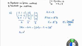 sistema de ecuaciones en forma matricial