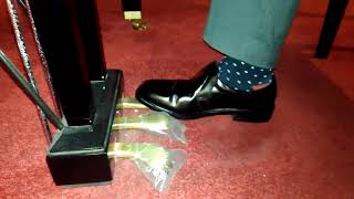 Yamaha Grand Piano pedal pumping in Walk About® Genuine Smooth Cow Leather Slip-on Shoes