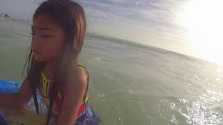 Riu Palace Riviera Maya Beach - Milana first day on bodyboard