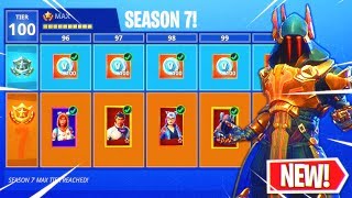 Fortnite Season 7 "MAX BATTLE PASS" Unlocked! (New Skins) Upgraded Ice King, Zenith, and Lynx Skins!
