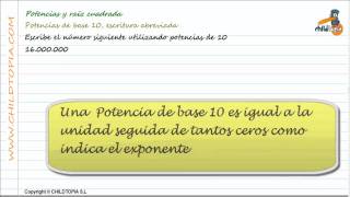 Potencias de base 10, escritura abreviada