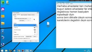 mouse-fare imlecini degistirme  (programsız)