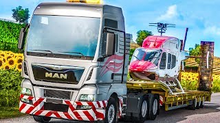 ETS 2: Im neuen MAN TGX EURO 6 mit einem Hubschrauber nach Calais! | EURO TRUCK SIMULATOR 2