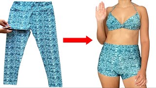 TRANSFORM Pants Into a Swimsuit - RECICLAR Pantalones - DIY OLD CLOTHES RECYCLE, Hacer Traje de Baño