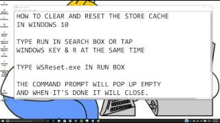 HOW TO CLEAR STORE CACHE IN WINDOWS 10