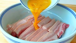 【小穎美食】五花肉不用紅燒了，淋個雞蛋液，香而不膩，營養解饞，待客全靠它