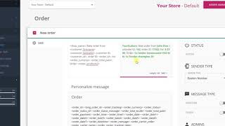 CartSMS module -  Admin SMS template