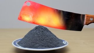 EXPERIMENT Glowing 1000 degree MEAT CHOPPER vs GUNPOWDER (100 Grams)