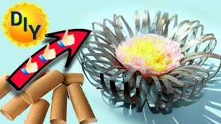 Цветок-астра из втулок от туалетной бумаги своими руками.flower