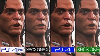 Conan Exiles 1.0 | PS4 vs PS4 Pro vs One vs One X | 4k Graphics Comparison