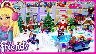 LEGO Friends Christmas Village Walkthrough Tour Homemade Build Silly Play
