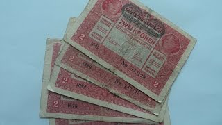 Австро Венгрия 2 кроны 1917 набор 5 штук