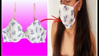 CÓMO HACER UN TAPABOCAS FÁCIL CON ROPA VIEJA - HOW TO MAKE MASK AT HOME - MASK MAKING FROM BRASIER