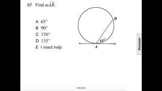 Geometry Circles Tangents & Secants Pt 3 Q97