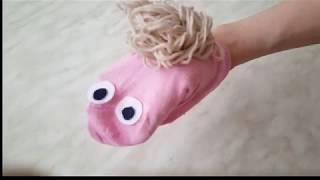 Кукла на руку из носка (очень просто)/Sock puppet (super simple)