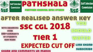 Ssc cgl expected cut off 2018 after realised answer key