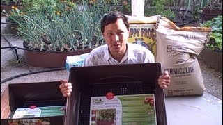 Easy Self Watering Patio Container Garden - Growing Herbs and Leafy Green Vegetables