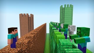 MINECRAFT NOOB CASTLE VS MONSTER FORTRESS BATTLE