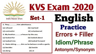 KVS Exam 2020 | English | Part-1 | With Trick | 15 Out of 15 | KVS English Previous Year Questions