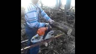 STIHL ms 271 i przystawka do cięcia gałęzi