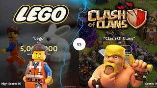 CLASH OF CLANS vs LEGO!? (HIGHER or LOWER Game!)