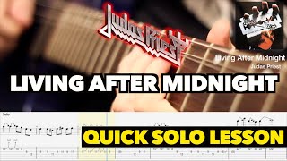 Living After Midnight  (Quick Guitar Solo Lesson) Scrolling Tab