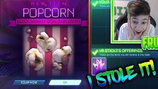 I STOLE POPCORN... (I SCAMMED HIM) *ROCKET LEAGUE* | Prank