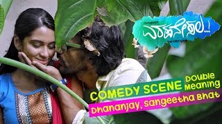 Dhananjay tries to get a Kiss From Sangeetha Comedy | Kannada Comedy Scenes | Eradanesala Movie