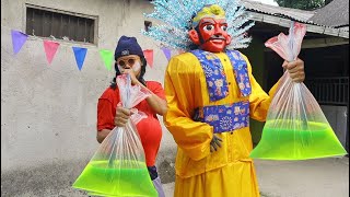ONDEL ONDEL kasih ES CEKEK JUMBO ke bocil WOWO!! - KEPOMPONG BALON - ONDEL ONDEL