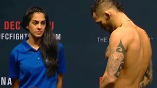UFC Weigh-In Woman Caught Staring