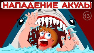 НАПАДЕНИЕ АКУЛЫ - почему акула кусает человека анимация 13+