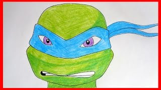 How to draw ninja turtles 2012 Leonardo, Как нарисовать черепашек ниндзя