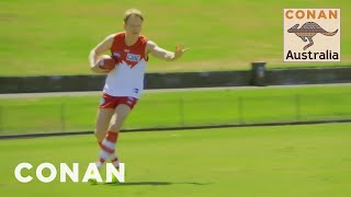 Conan Plays Australian Rules Football With The Sydney Swans - CONAN on TBS