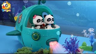 潜水艦で海を探検❤宝探し探検ごっこ❤トイバス（ToyBus) キッズ おもちゃアニメ